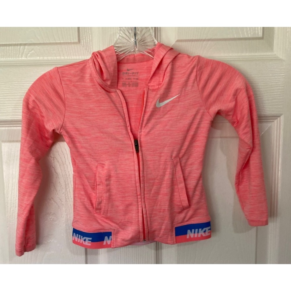 Nike Dri Fit Toddler Girl's Heathered Jacket Size 3T (2-3 YRS) Full Zip Hooded